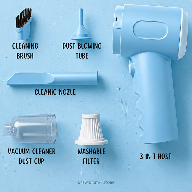 Drew™ TurboClean 3-in-1 Dust Buster – Home, Car & Keyboard